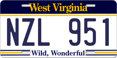 WV license plate NZL951