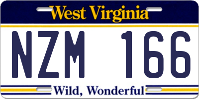 WV license plate NZM166