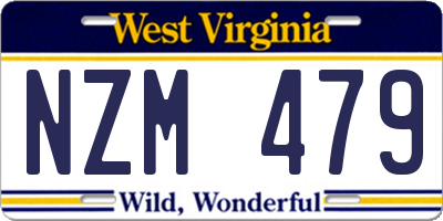 WV license plate NZM479
