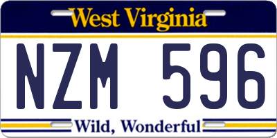 WV license plate NZM596