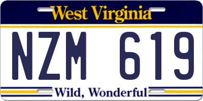 WV license plate NZM619