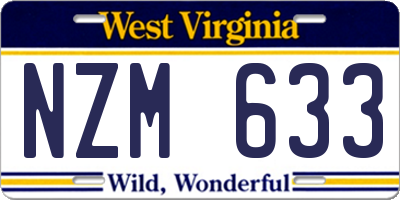 WV license plate NZM633