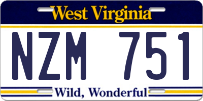 WV license plate NZM751