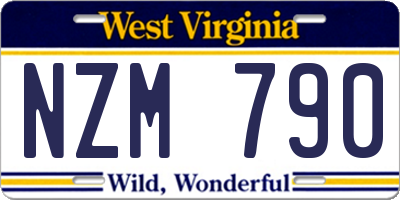 WV license plate NZM790