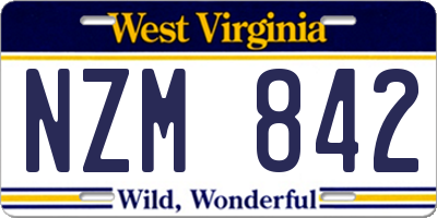 WV license plate NZM842