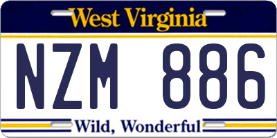 WV license plate NZM886