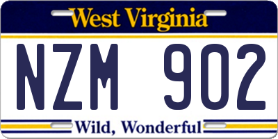 WV license plate NZM902