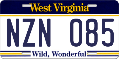WV license plate NZN085
