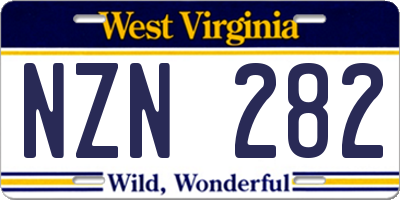 WV license plate NZN282