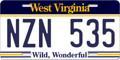 WV license plate NZN535