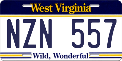 WV license plate NZN557