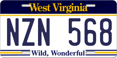 WV license plate NZN568