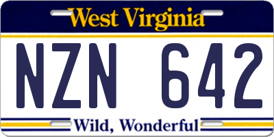 WV license plate NZN642