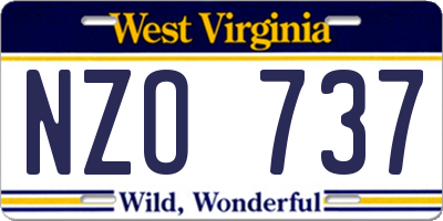 WV license plate NZO737