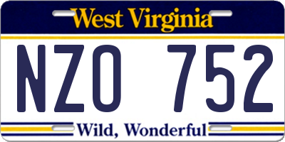 WV license plate NZO752