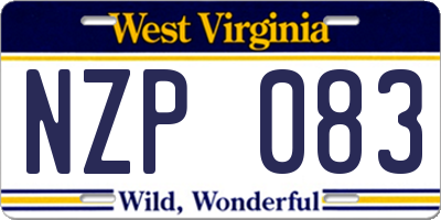 WV license plate NZP083