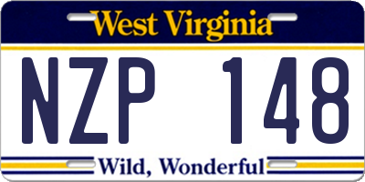 WV license plate NZP148