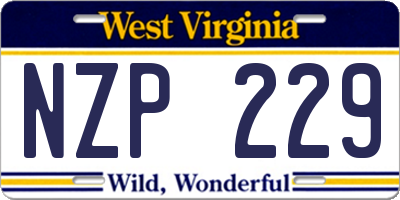 WV license plate NZP229