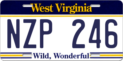 WV license plate NZP246