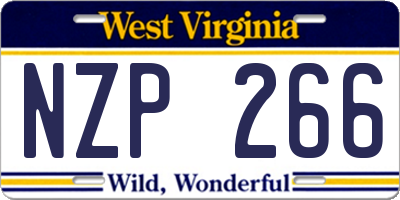 WV license plate NZP266