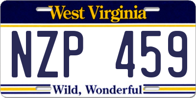 WV license plate NZP459