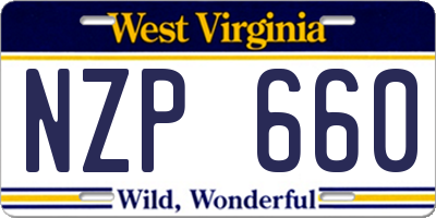 WV license plate NZP660