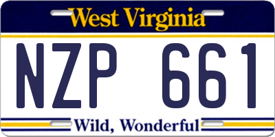 WV license plate NZP661