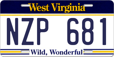 WV license plate NZP681