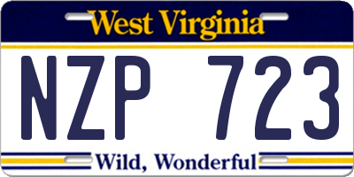 WV license plate NZP723