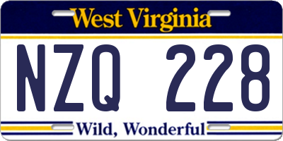 WV license plate NZQ228