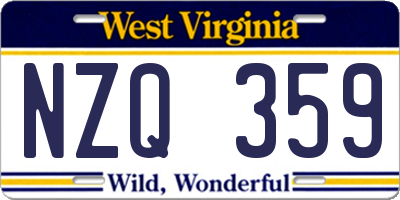 WV license plate NZQ359