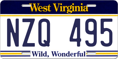 WV license plate NZQ495