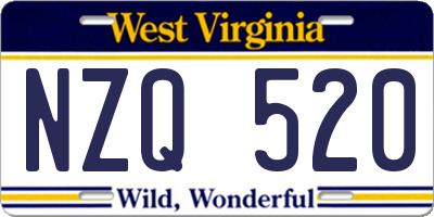 WV license plate NZQ520