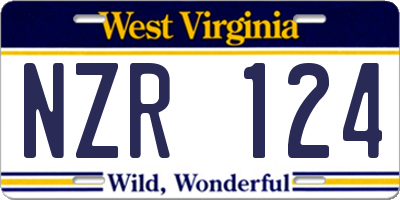 WV license plate NZR124