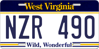 WV license plate NZR490