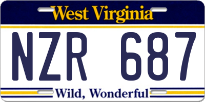 WV license plate NZR687