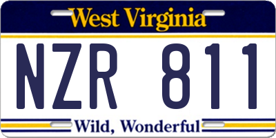 WV license plate NZR811