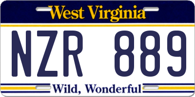 WV license plate NZR889