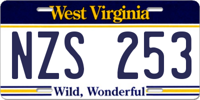 WV license plate NZS253