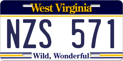 WV license plate NZS571