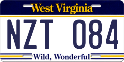 WV license plate NZT084