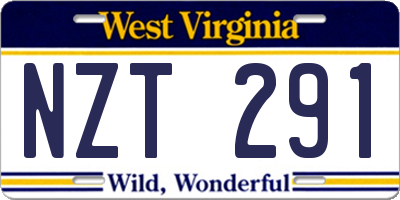 WV license plate NZT291