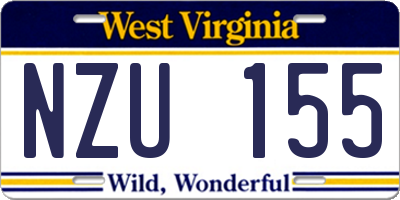 WV license plate NZU155