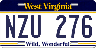 WV license plate NZU276