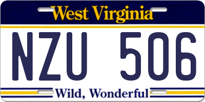 WV license plate NZU506