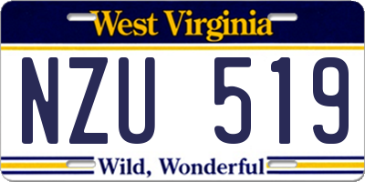 WV license plate NZU519