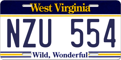 WV license plate NZU554