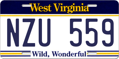 WV license plate NZU559