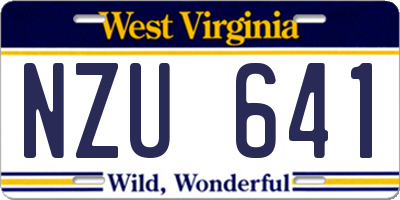 WV license plate NZU641