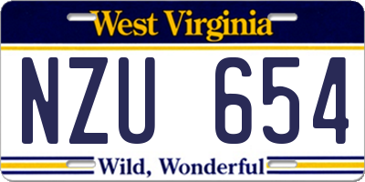 WV license plate NZU654
